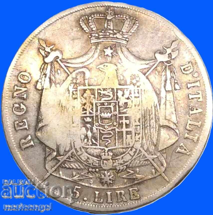 Livrarea Napoleon 5 Lire 1811 Franța pentru Italia M - Milano 24,59g