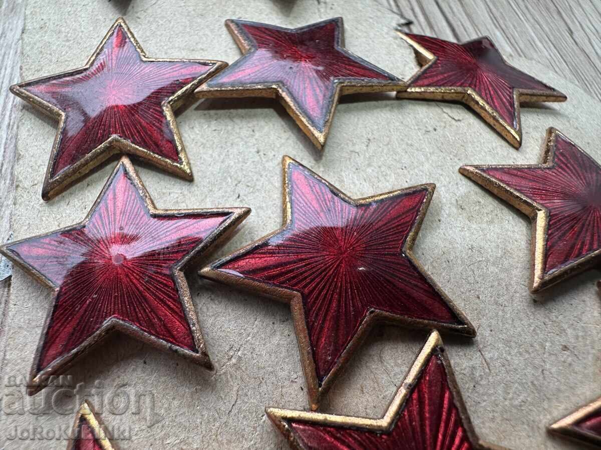 Lot of Old Enamel Five-Pointed Stars from 1939 - 12 pieces