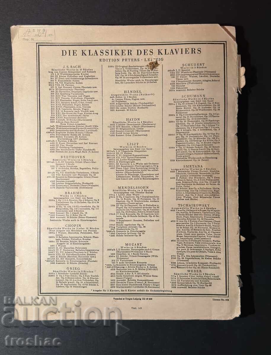 Licitație Carte Veche Partituri Muzicale de Autori Cunoscuți Licitație Carte Veche Partituri Muzicale de Autori Cunoscuți