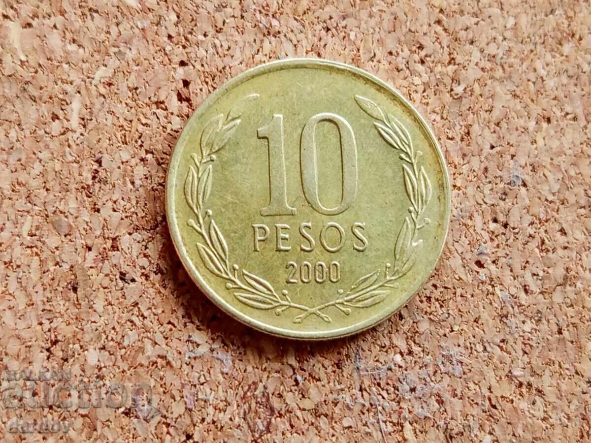 Чили 10 песос, 2000 г.