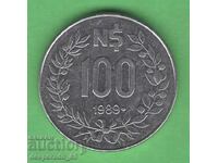 (¯`'•.¸ 100 Νέα Πέσο 1989 ΟΥΡΟΥΓΟΥΑΗ ¸.•'´¯)