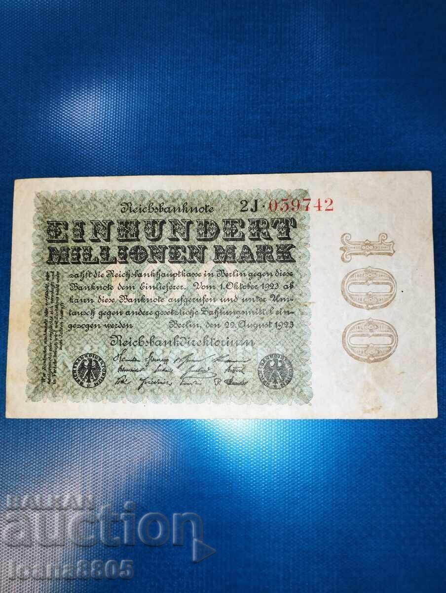 Germania 100 milioane mărci 1923 Germania 100 milioane mărci 1923