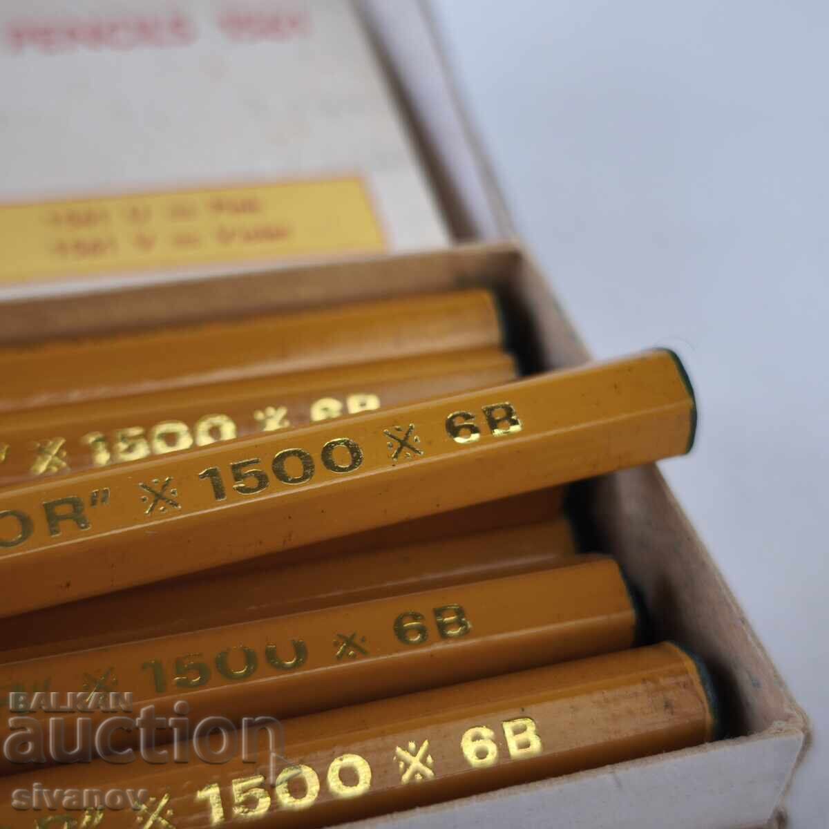 Доставка на Стари моливи Koh-i-Noor Hardtmuth 1500 6B 12броя кутия #6252 Доставка на Стари моливи Koh-i-Noor Hardtmuth 1500 6B 12броя кутия #6252