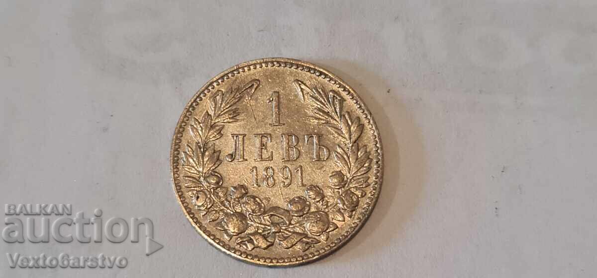 1 лева 1891г.---БЗЦ.