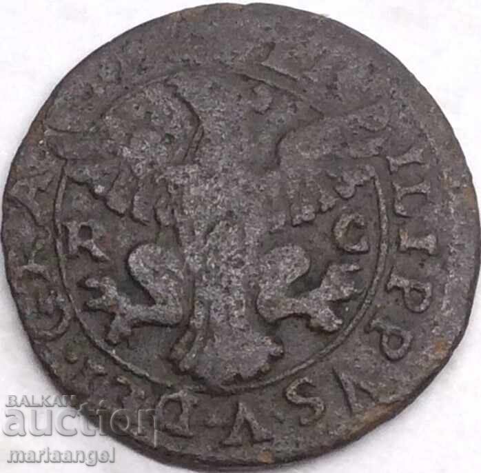 Licitație Italia 1701 3 cenți picoli Palermo Filip V (1701-1713) 2,42g