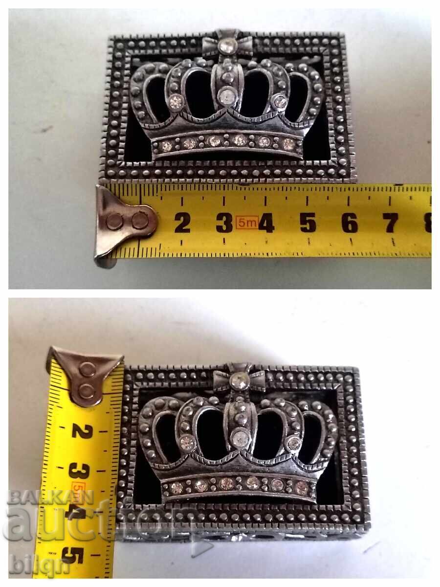 Страхотна Много Стара Кутия За Бижута,Дранкулки Със Корона - 7