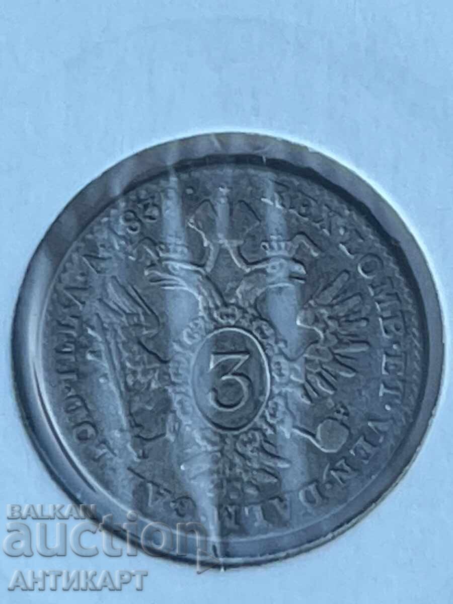 Monedă rară de argint Austria 3 Kreuzer 1839