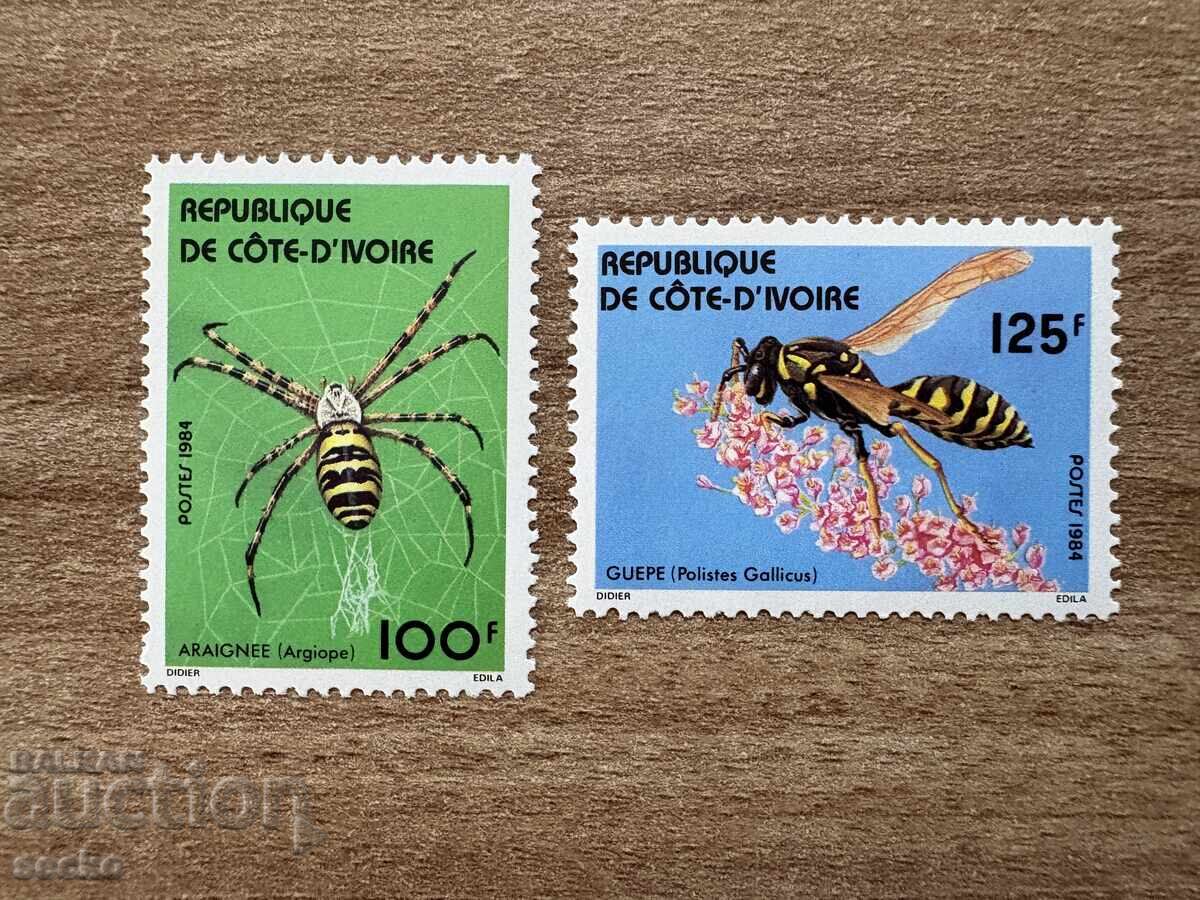 Coasta de Fildeș - Păianjeni și viespi (1984) MNH
