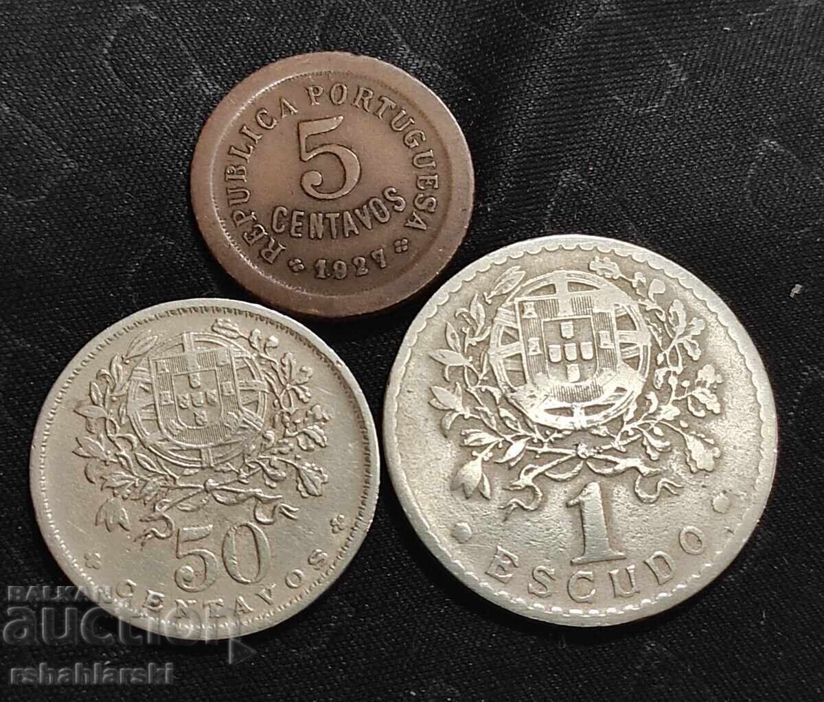 Монети Португалия 3 бр. , 1927