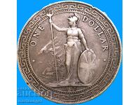 Хонг Конг 1 Долар 1911 Торговски долар Великобритания сребро