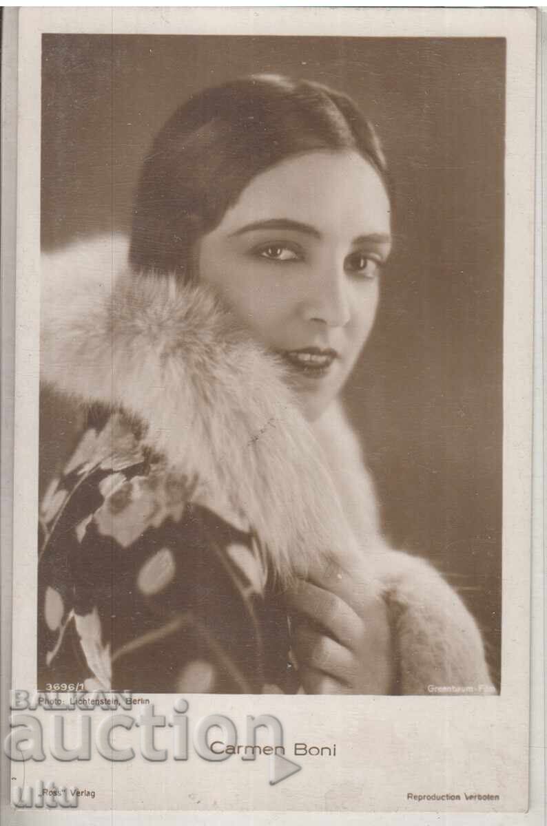 Original postcard of the Italian actress Carmen Boni