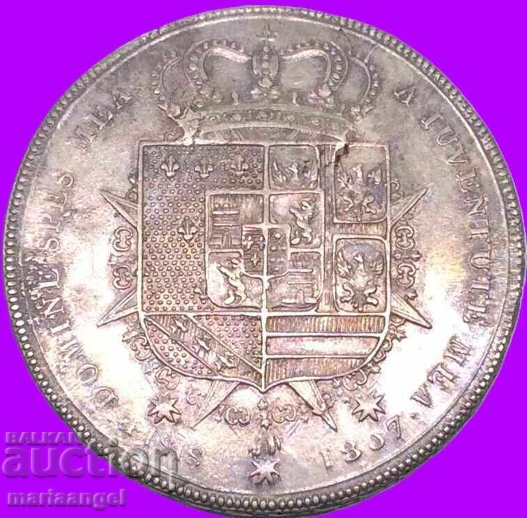 Francescone 1807 Ετρουρία Ιταλία Karl Ludwig and Maria Aloysia - 6