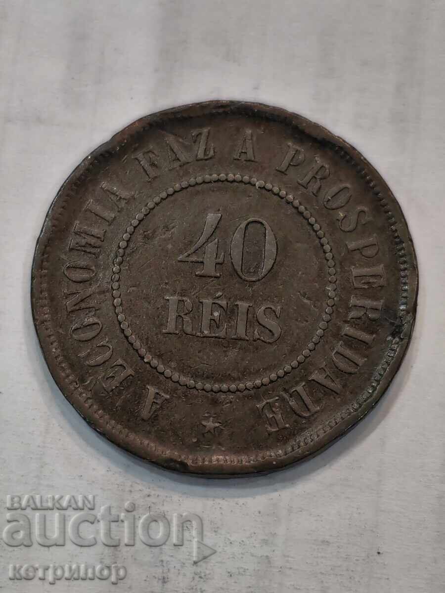 40 bani Brazilia 1909, cupru