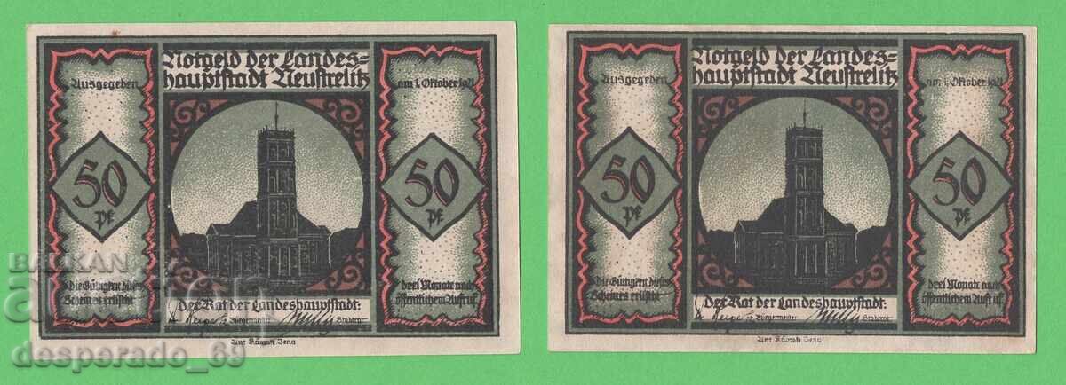 Livrarea (¯`'•.¸NOTGELD (gr. Neustrelitz) 1921 UNC -5 buc. bancnote '¯)
