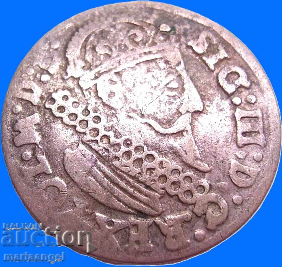 Auction  Poland 3 groszy (troika) 1624 Sigismund III silver - rare