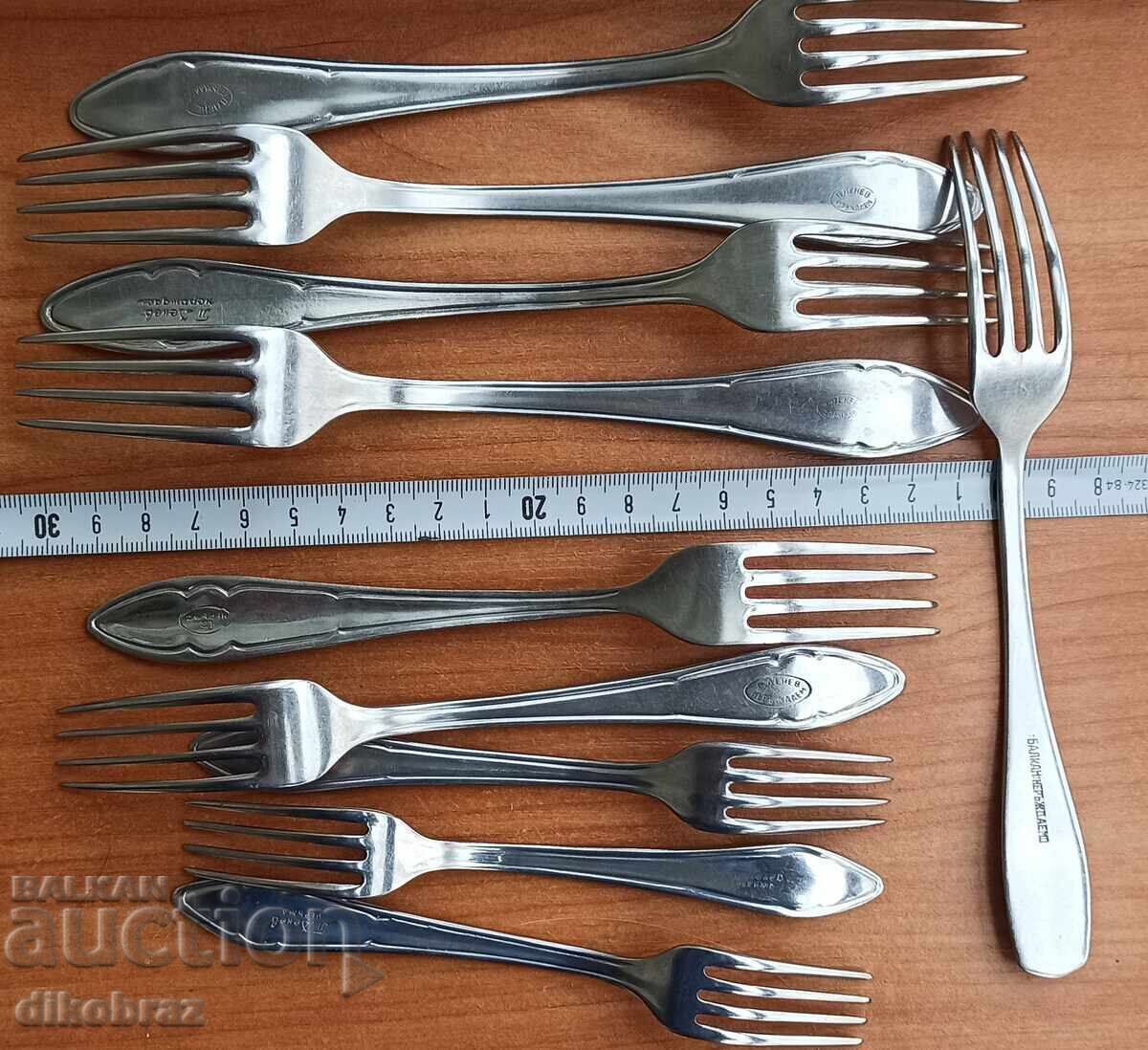 Cutlery P. Denev - 70s of the 20th century - 18 for €1 with price € 1.00 | 1.96 BGN