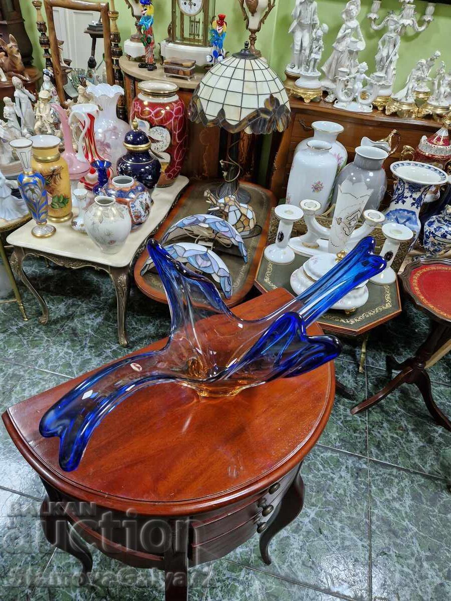 Cupă fructieră Murano italiană mare, unică - 5