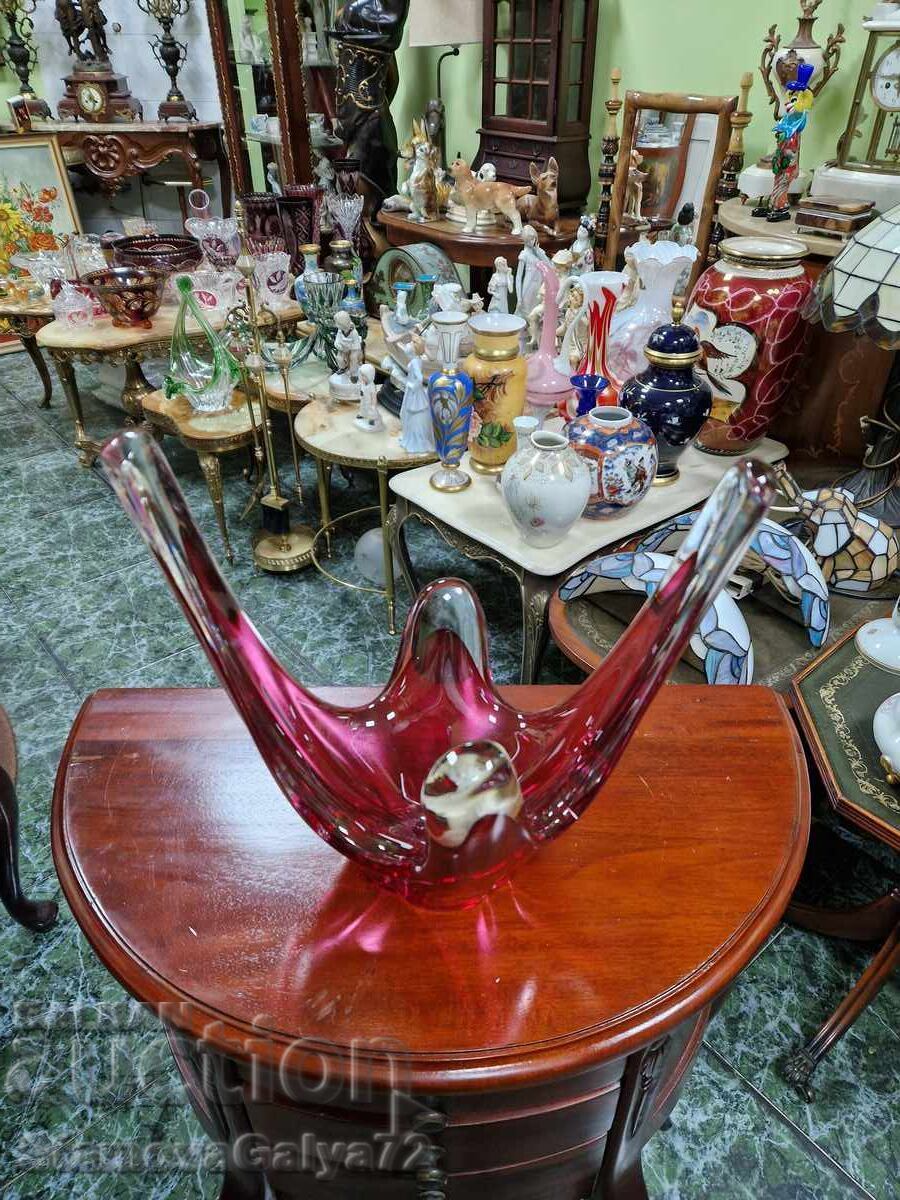 Δημοπρασία Εξαιρετικό ιταλικό κρυστάλλινο φρουτιέρα/ζαχαριέρα Murano