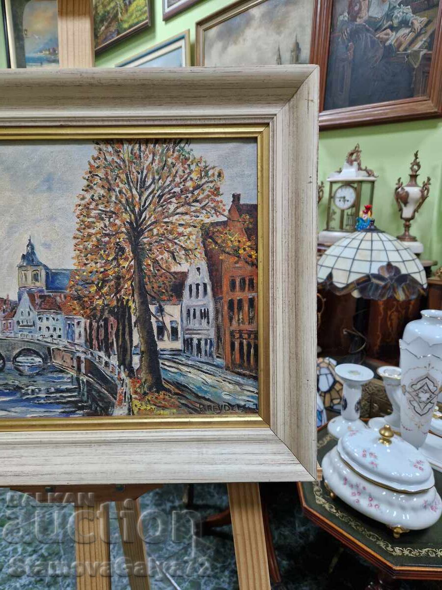 Παράδοση Πανέμορφη αντίκα μάστερ ζωγραφική με λάδι σε καμβά