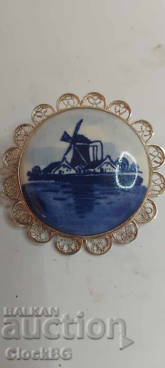 4cm diametru, argint 800, C clasp 4cm diametru, argint 800, C clasp