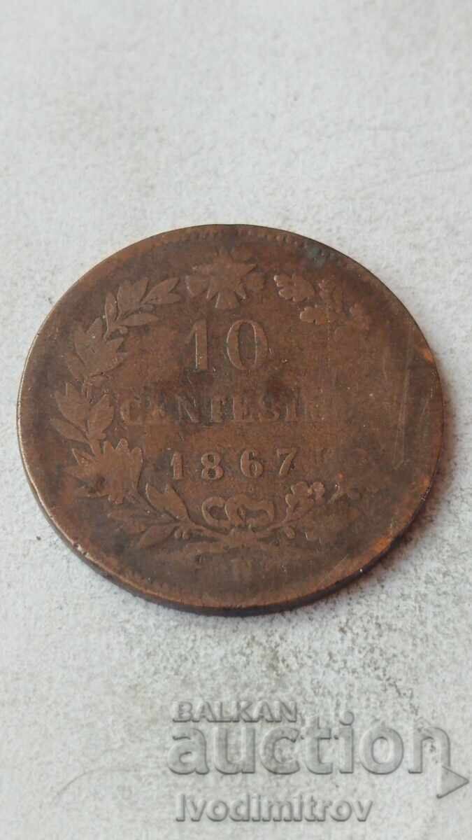 Italia 10 centesimi 1867 N