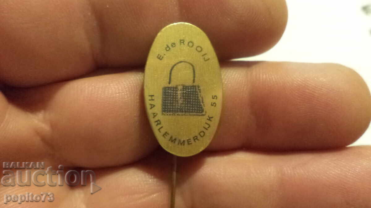 E.De. Rooij Advertising Badge, Leather Goods