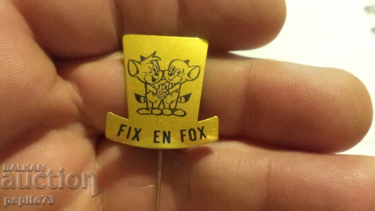 FIX and FOX badge, animated characters
