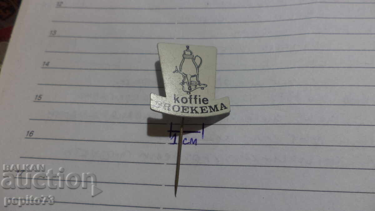 значка рекламна, koffie Broekema,марка кафе с цена € 1.00 | 1.96 лв.