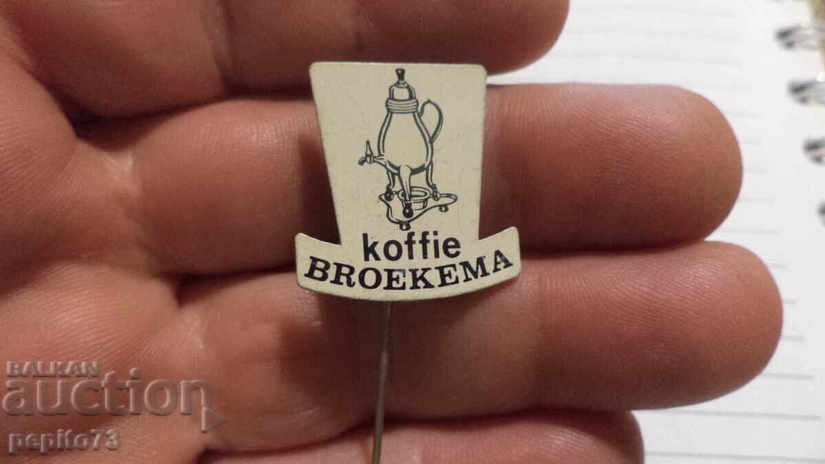 значка рекламна, koffie Broekema,марка кафе
