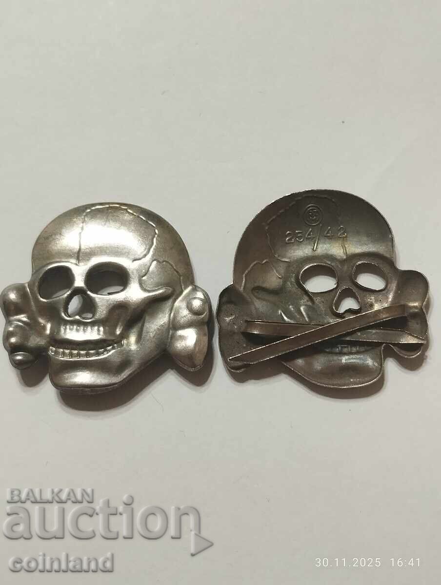 Аукцион Германска Нацистка значка SS Totenkopf  РЕПЛИКА РЕПРОДУКЦИЯ