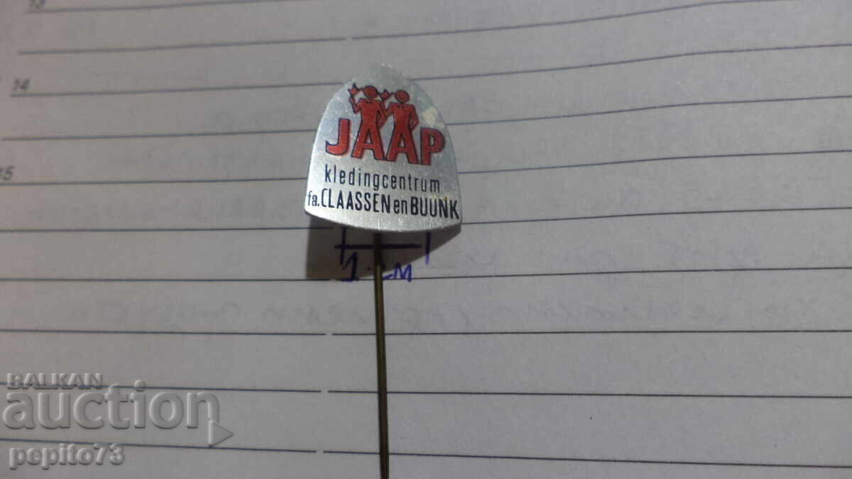 Licitație Insigna publicitară, Jaap, marcă de haine
