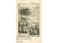 1780 - GRAVURA VECHE - Împăratul Mughal în India - ORIGINAL