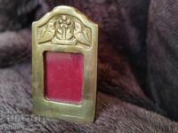 Παλιά Φωτογραφική Κορνίζα Μασίφ Μπρούτζος Ερωτευμένα Πουλάκια