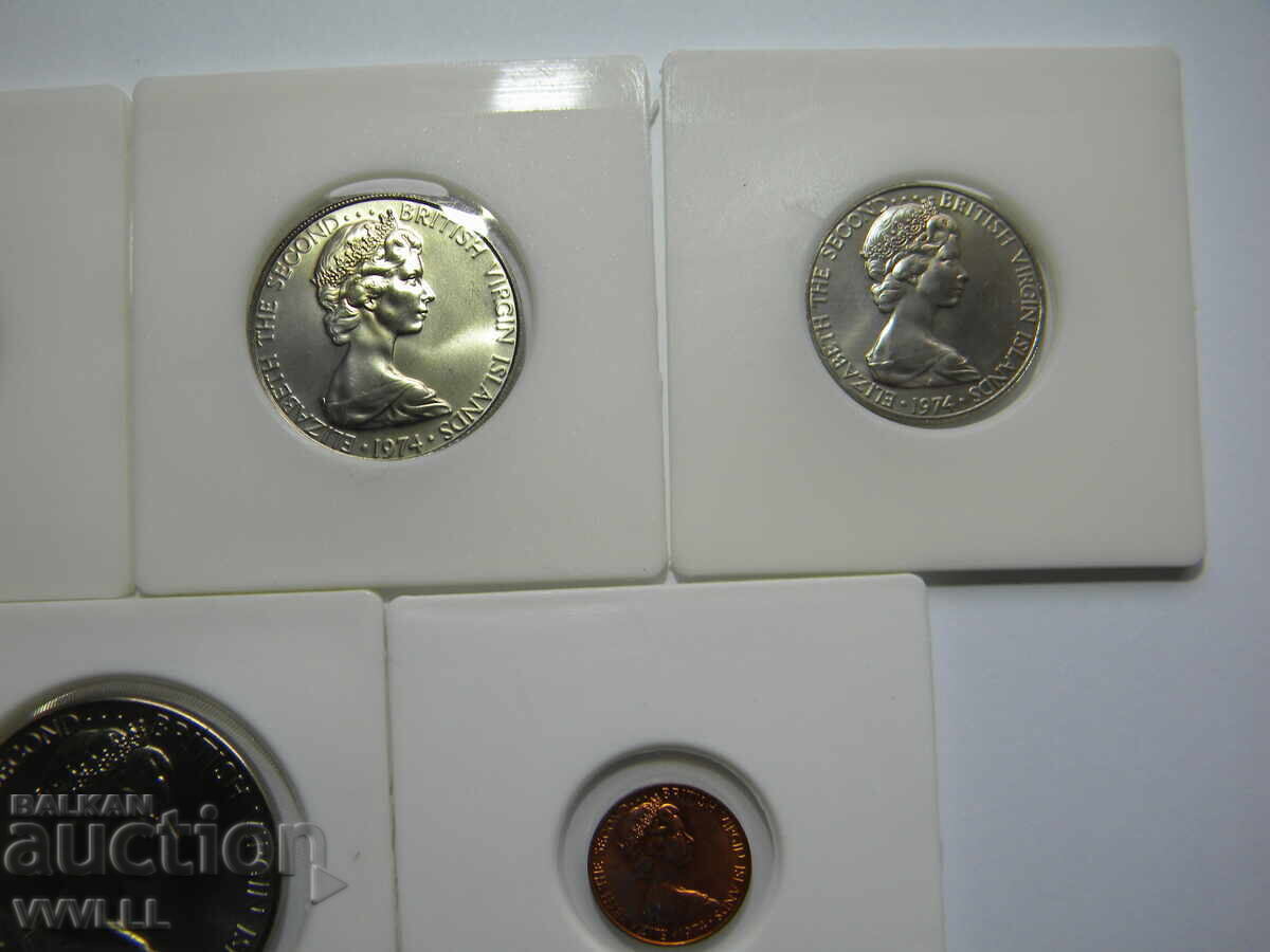 Βρετανικές Παρθένοι Νήσοι. 5 νομίσματα. 1974 - 6