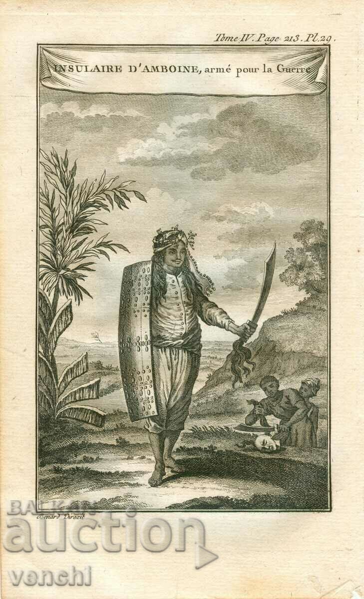 1780 - GRAVURA VECHE - Insular inarmat - ORIGINAL 1780 - GRAVURA VECHE - Insular inarmat - ORIGINAL
