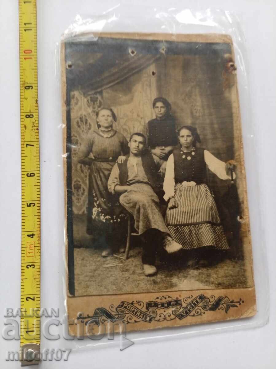 Fotografie pe carton, fotografie, costum popular, paftale