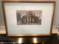 Painting Varna Theatre etching / aquatint, signed Dimo Milanov