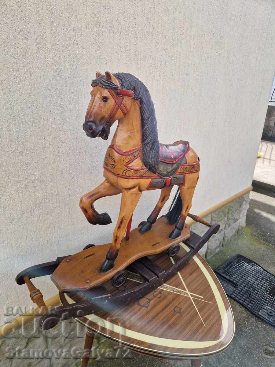 Уникална огромна антикварна дървена играчка люлка с цена € 296.00 | 578.93 лв. Уникална огромна антикварна дървена играчка люлка с цена € 296.00 | 578.93 лв.