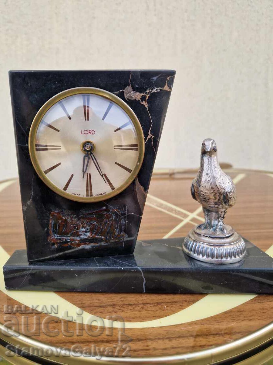 Licitație Rar ceas de masă antic german unic Lord