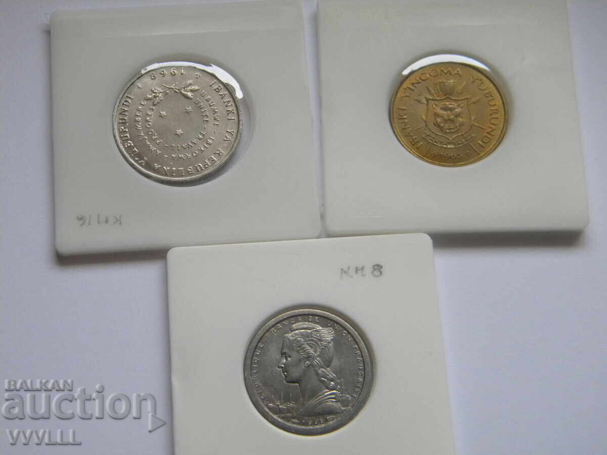 Доставка на Бурунди и Камерун 3 монети 1948, 1965, 1968 г.