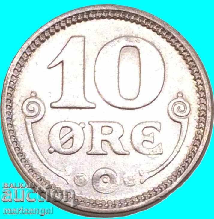 Licitație Danemarca 10 Øre 1918 argint
