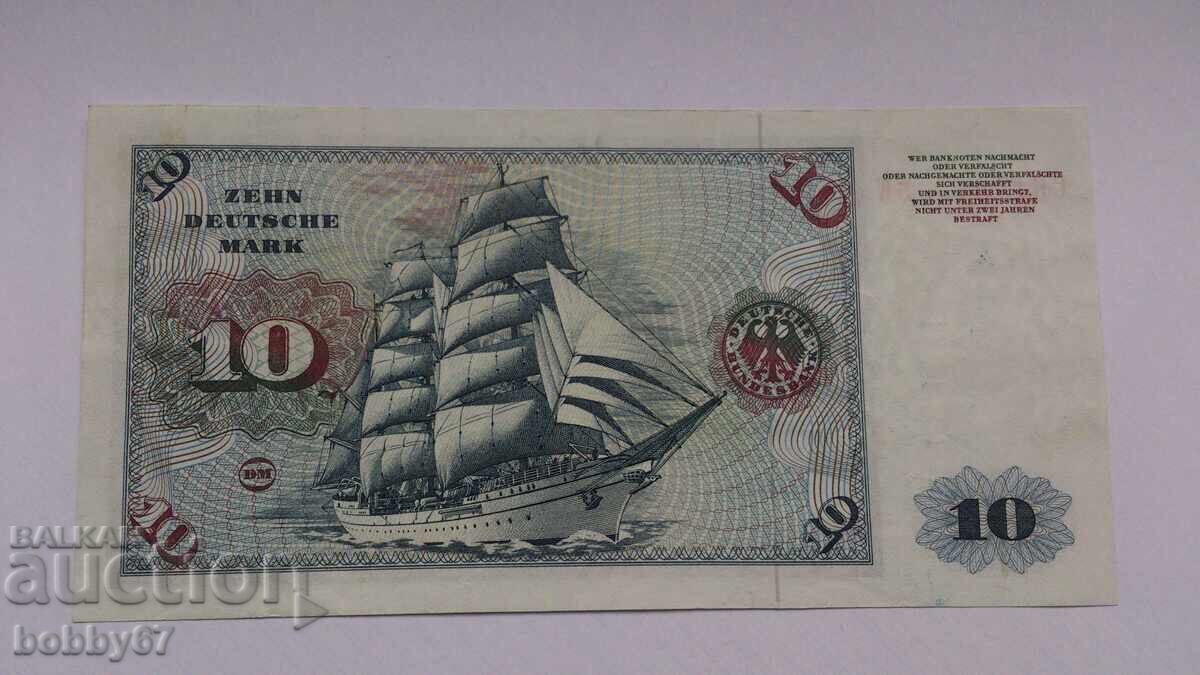 Bancnotă de 10 mărci din 1977, în stare excelentă - Germania - 5