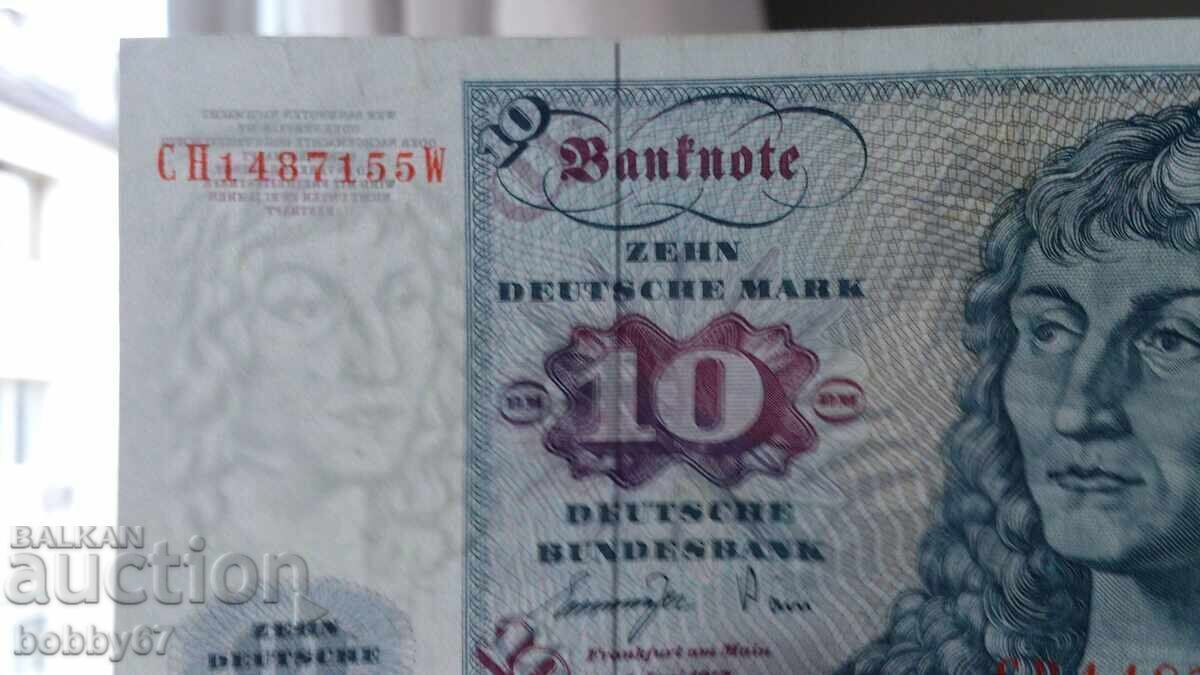 Bancnotă de 10 mărci din 1977, în stare excelentă - Germania - 7