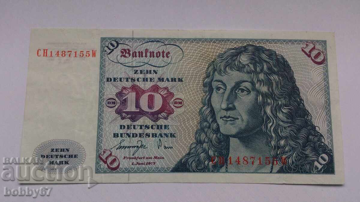 Bancnotă de 10 mărci din 1977, în stare excelentă - Germania