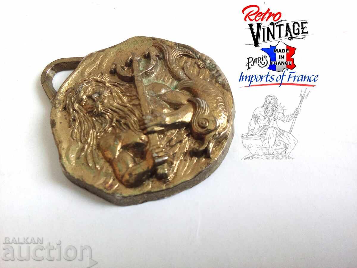 Medalion de bronz Aquaman - pandantiv rustic marinar