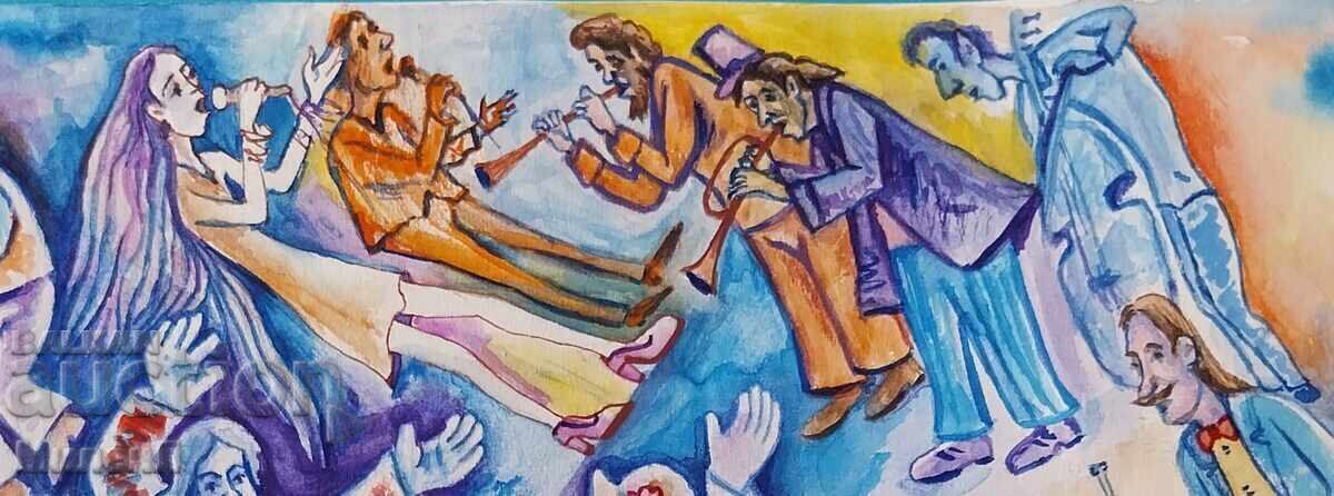 Licitație Desen umoristic Cârciumă Licitație Desen umoristic Cârciumă