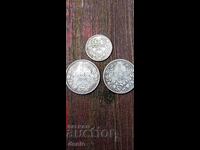 1 lev, 50 st, 1891, 1913 g, argint, monede