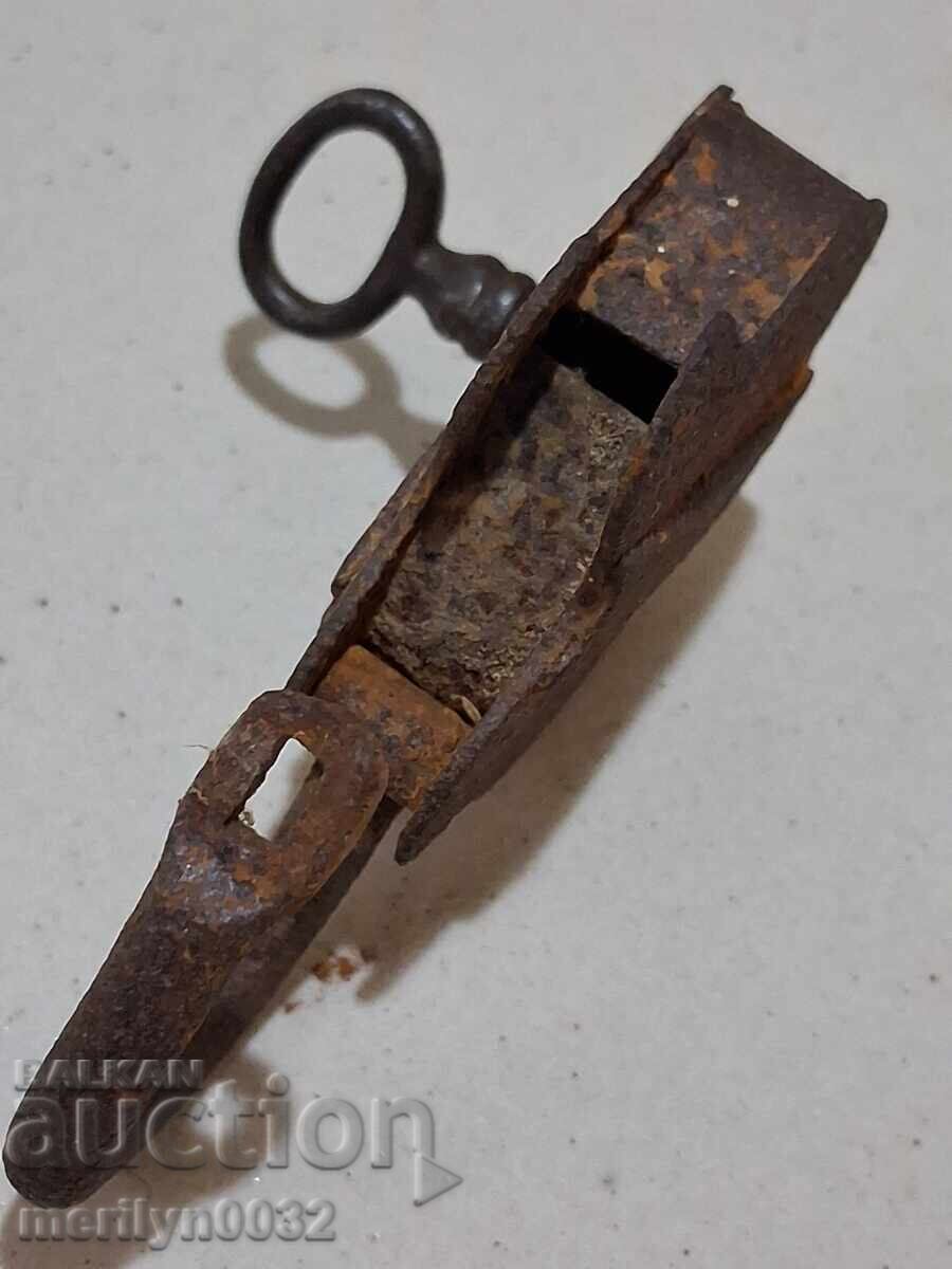 Lacăt german vechi cu cheie, lacăt, zăvor, valiză - 6