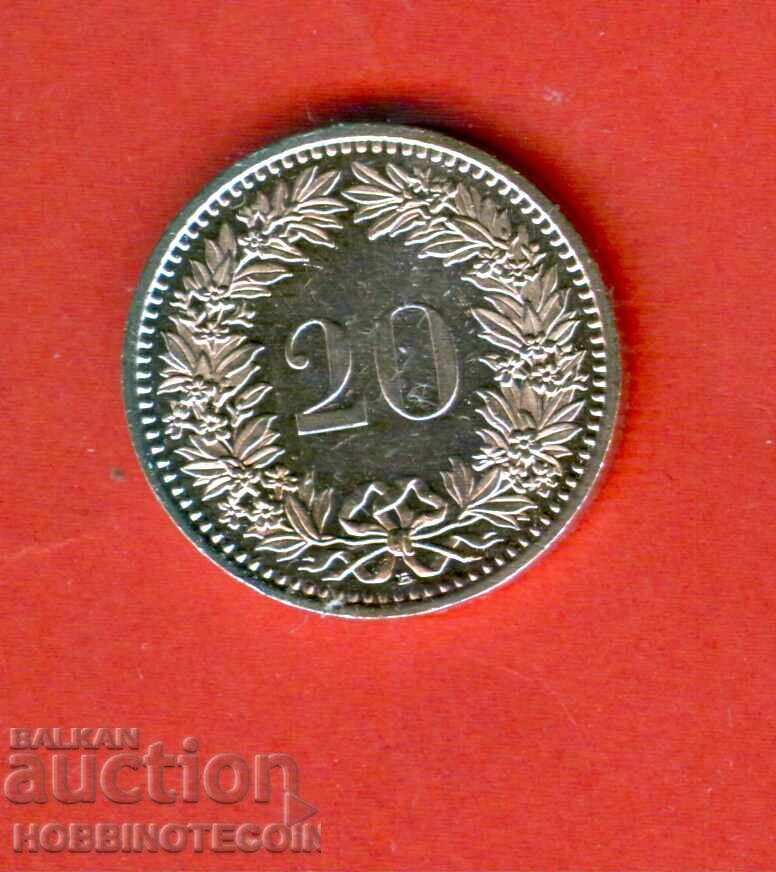 ELVEȚIA SWITZERLAND 20 Rappen emisiune 1991 NOUĂ BU UNC cu preț € 1.49 | 2.91 BGN