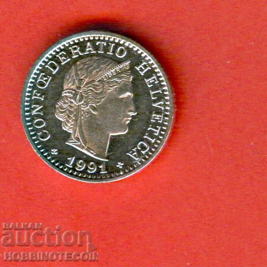 ELVEȚIA SWITZERLAND 20 Rappen emisiune 1991 NOUĂ BU UNC
